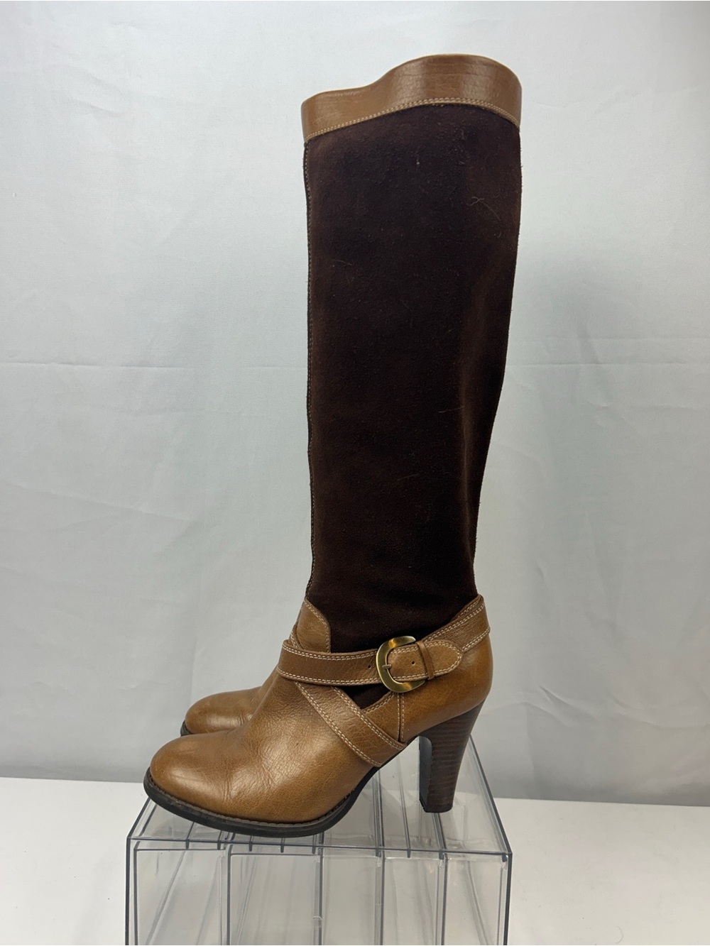 Relativity Two-Tone Brown Tall Riding Boots - Picture 2 of 11